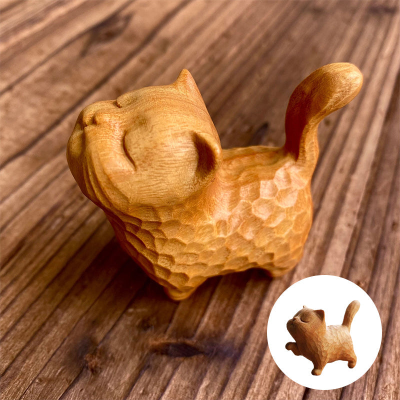 Tiny Cute Wooden Cat