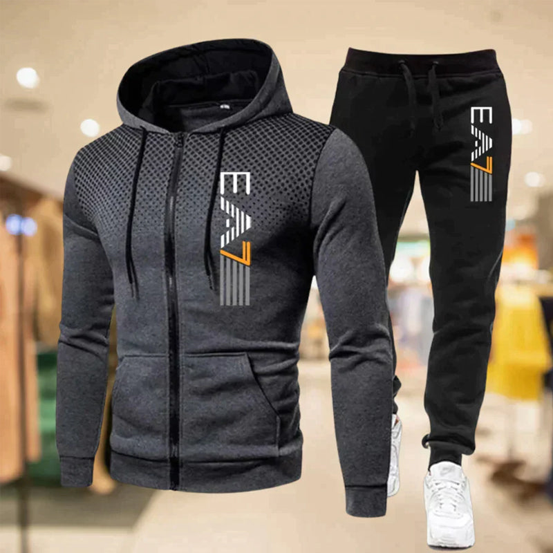 Men's Zip Hoodie Sweatpants Set