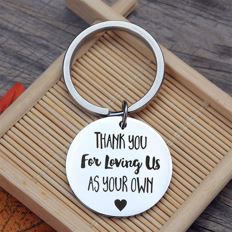 Thank You For Loving Us Stainless Steel Keychain