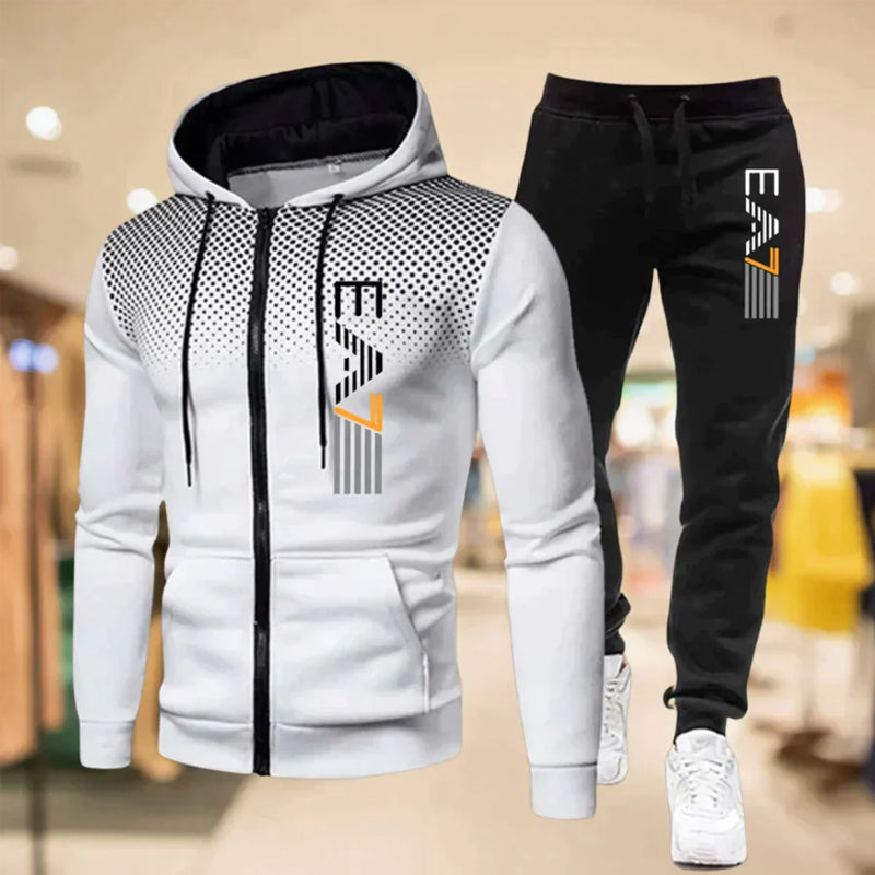 Men's Zip Hoodie Sweatpants Set