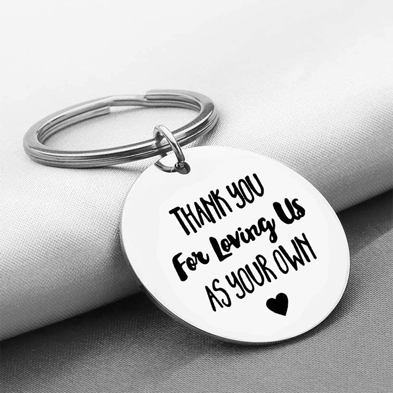 Thank You For Loving Us Stainless Steel Keychain