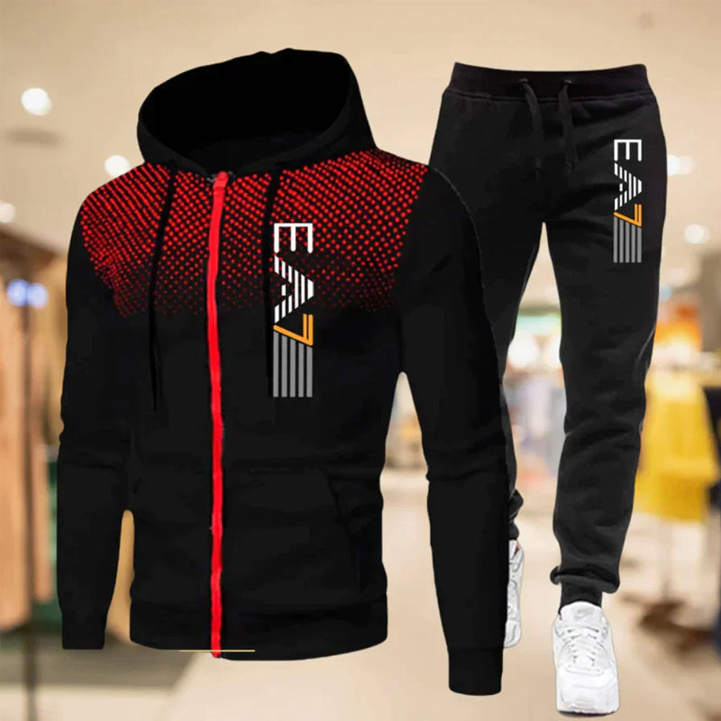 Men's Zip Hoodie Sweatpants Set