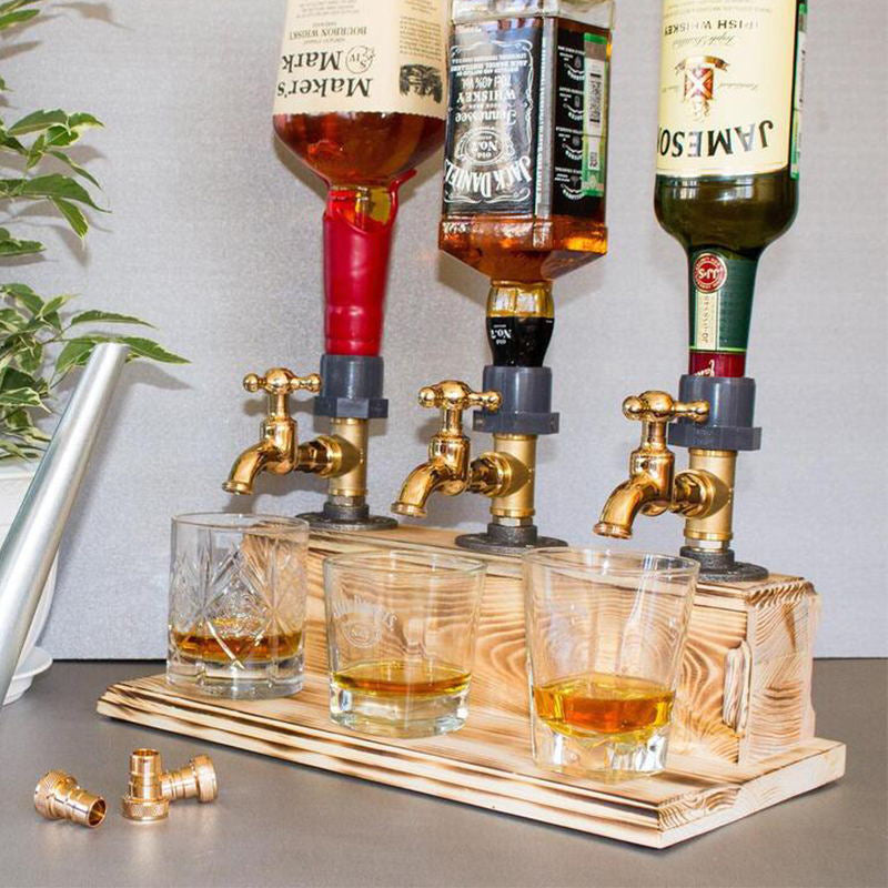 Liquor Alcohol Whiskey Wood Dispenser