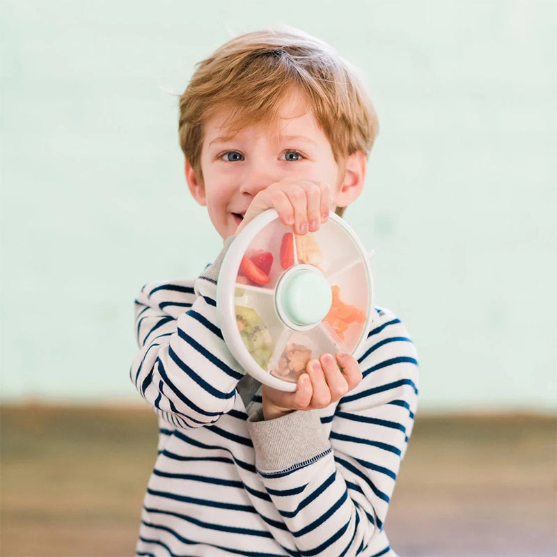 Carryable rotating snack plate with lid