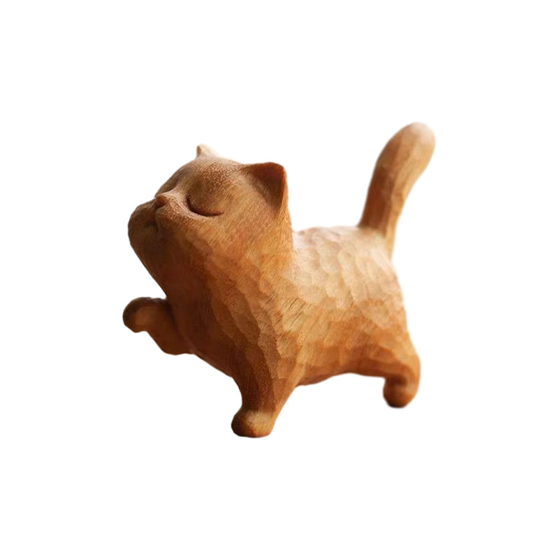 Tiny Cute Wooden Cat