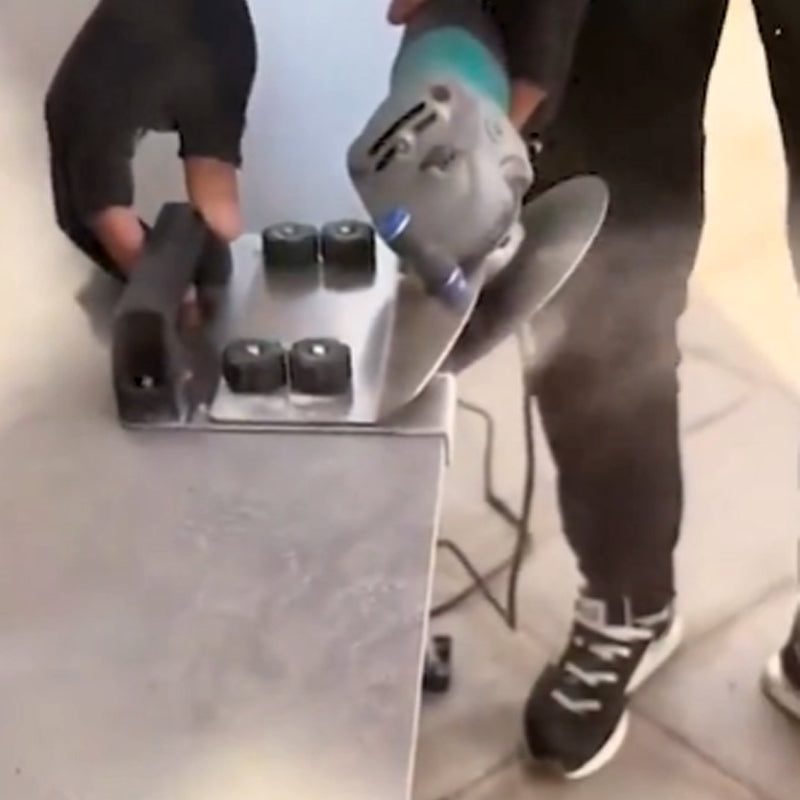 Angle grinder stand for cutting tiles with a 45° bevel