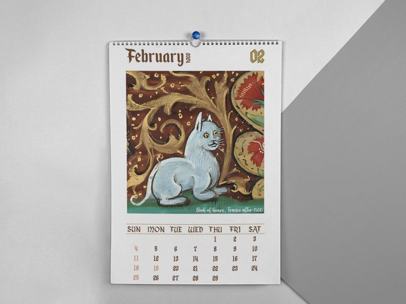 Weird Medieval Cats Calendar 2024