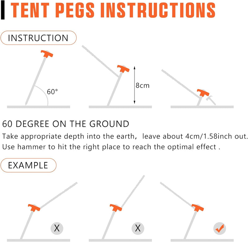 Tent Stakes Heavy Duty