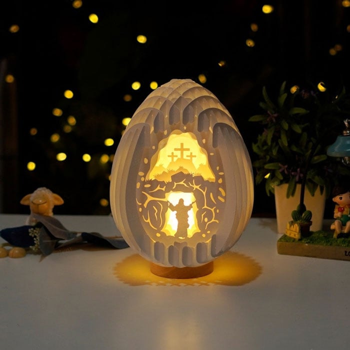 Birth of Jesus 3D Paper Desk Lamp - Handmade