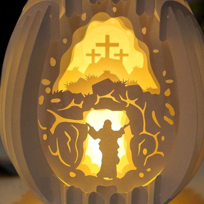 Birth of Jesus 3D Paper Desk Lamp - Handmade