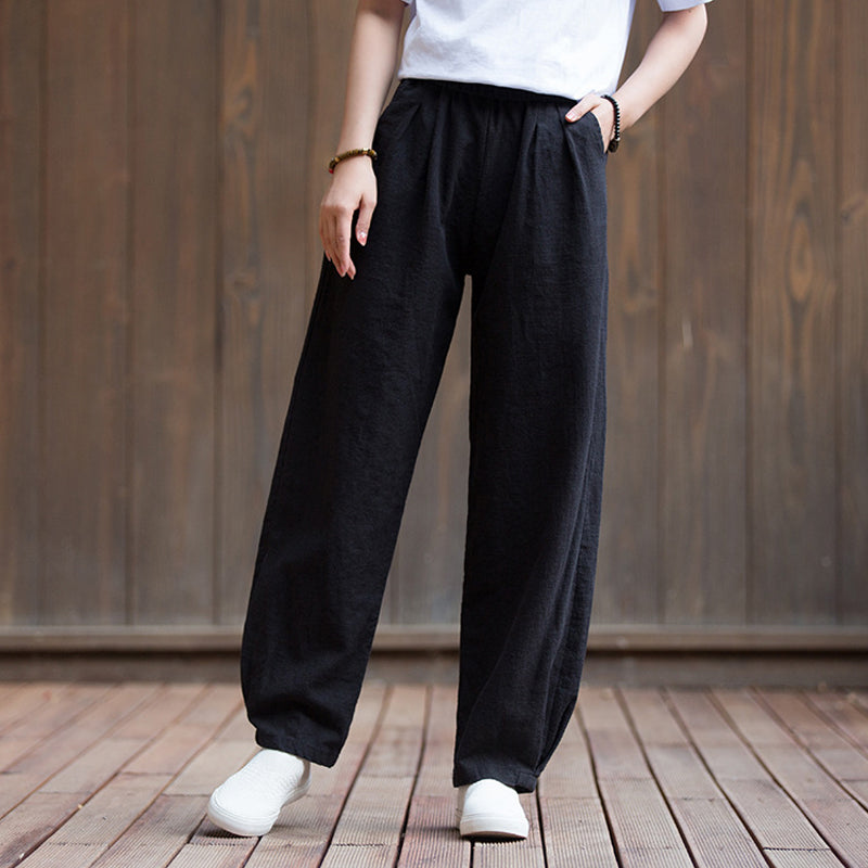 Casual Cotton Hemp Trousers