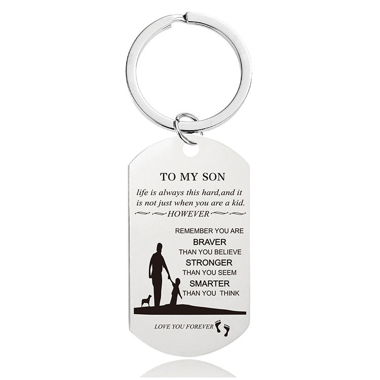 Mother's Day Lettering Metal Keychain with box