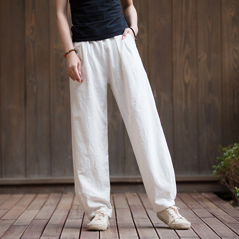 Casual Cotton Hemp Trousers