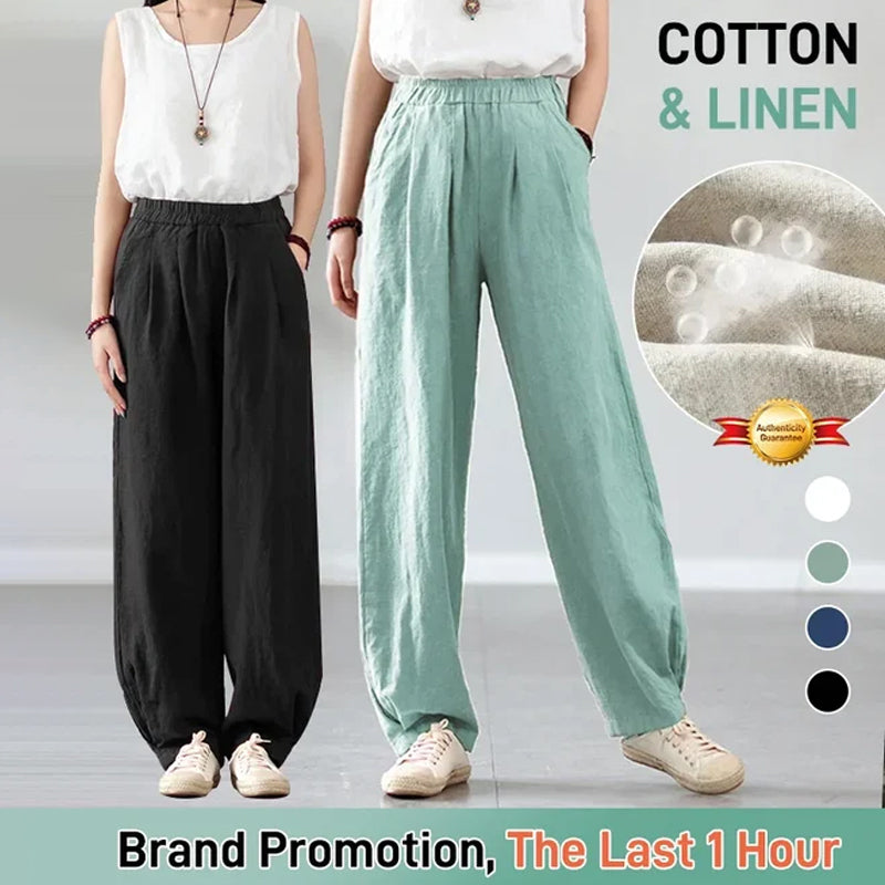 Casual Cotton Hemp Trousers