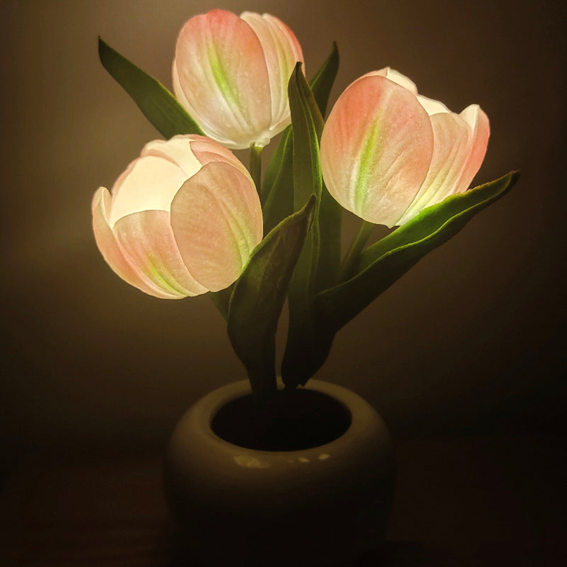 LED Tulip Night Light Flower Table Lamp