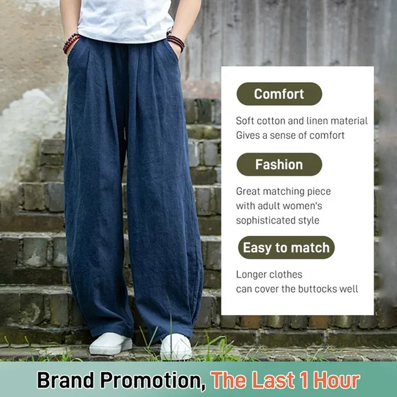 Casual Cotton Hemp Trousers