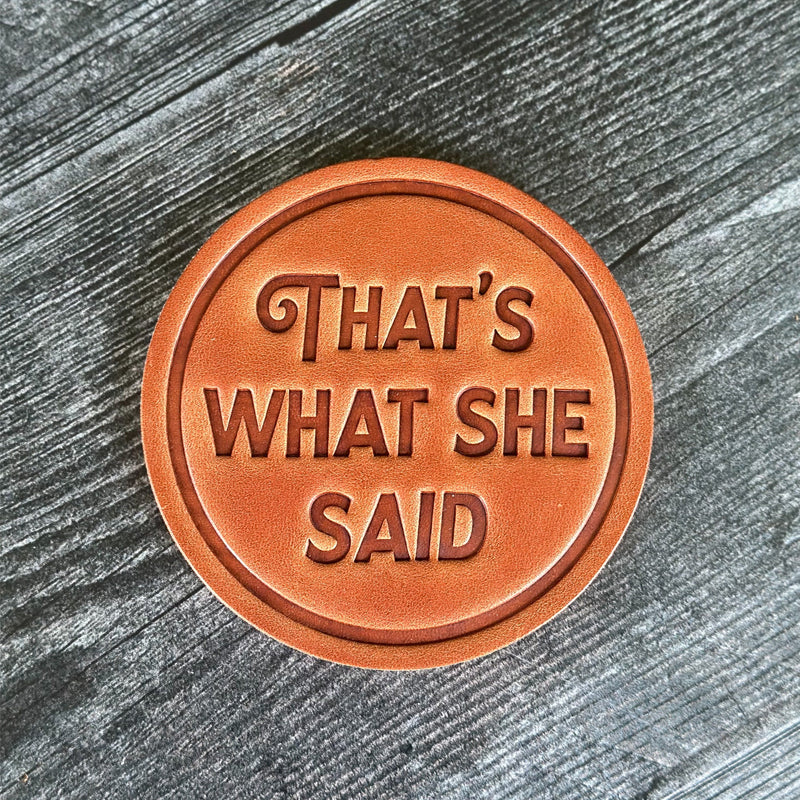 Funny Leather Drink Coasters