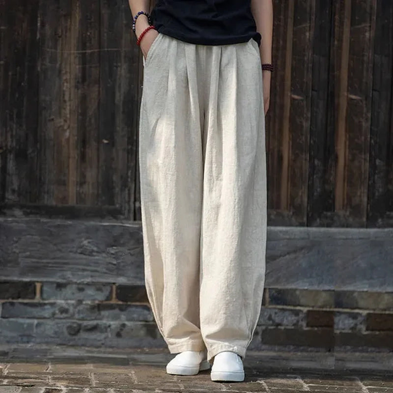 Casual Cotton Hemp Trousers