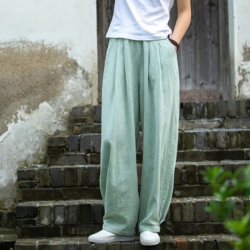 Casual Cotton Hemp Trousers