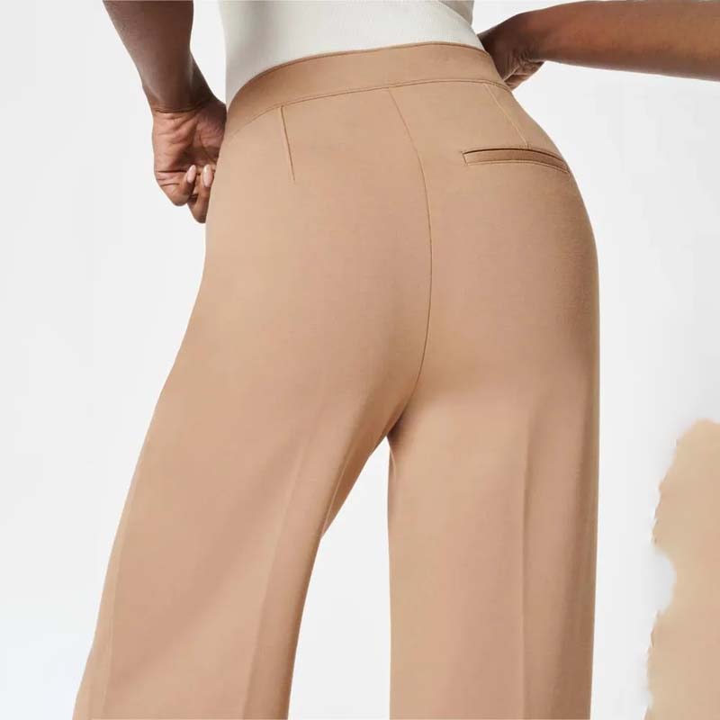 Tummy Control Button Wide Leg Pant