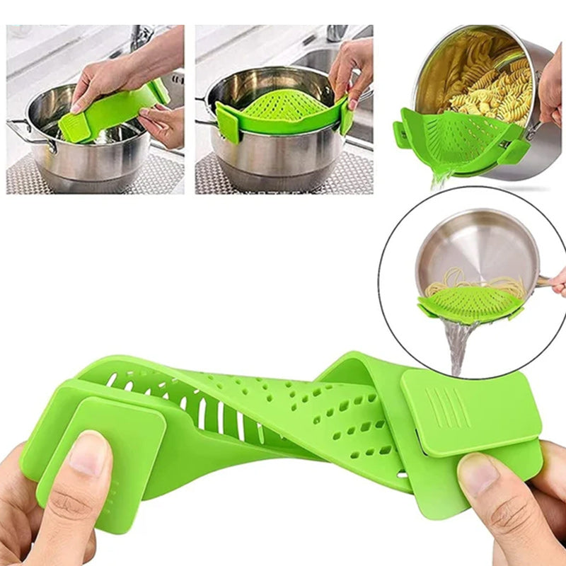 Clip On Strainer Silicone for All Pots and Pans