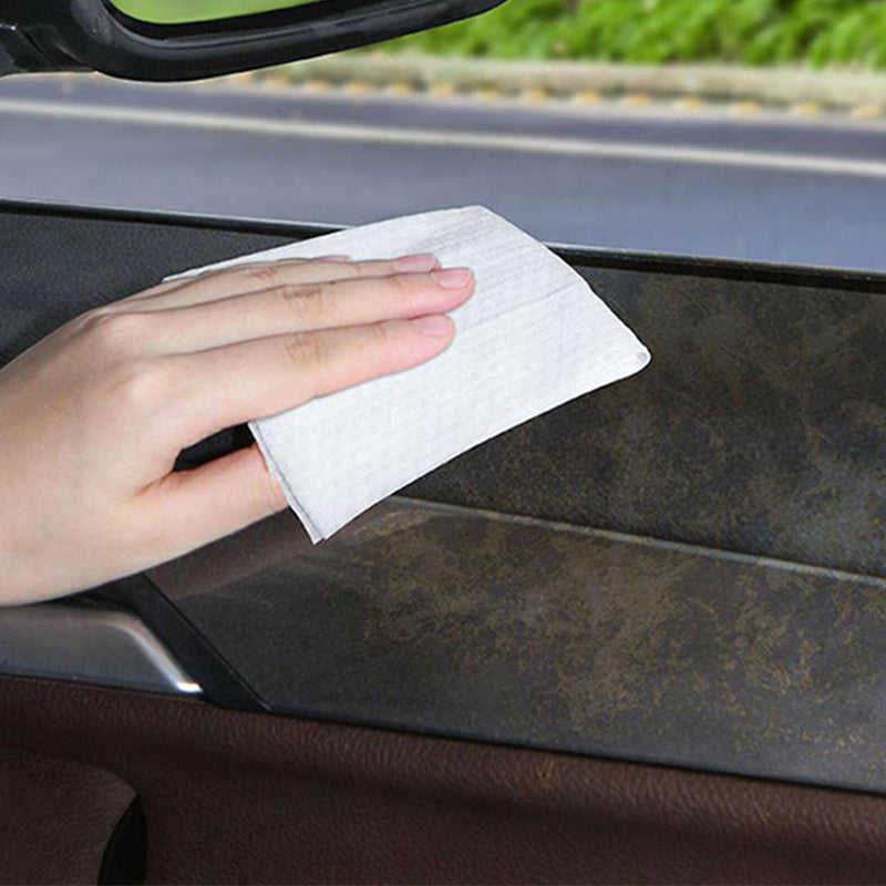 Car interior cleaning and polishing wipes