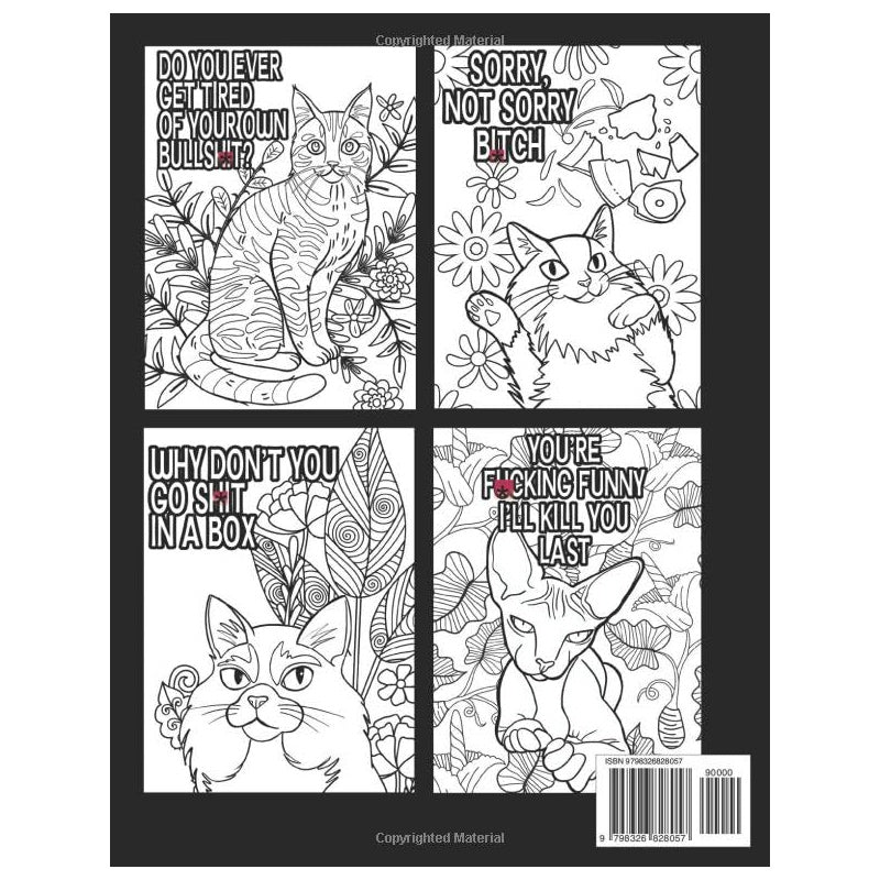 Funny Kitty Memes Coloring Book For Adult Relaxation