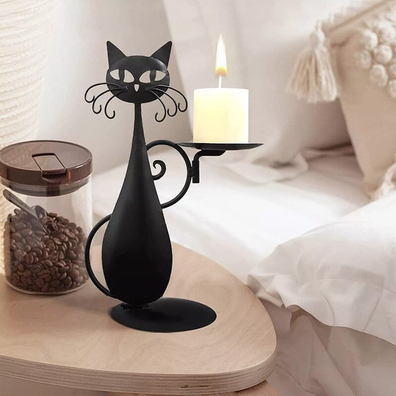 Black Cat Candle Holder