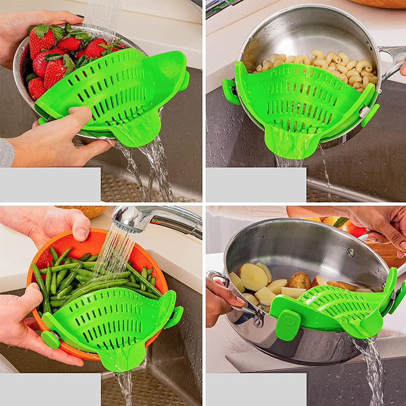 Clip On Strainer Silicone for All Pots and Pans