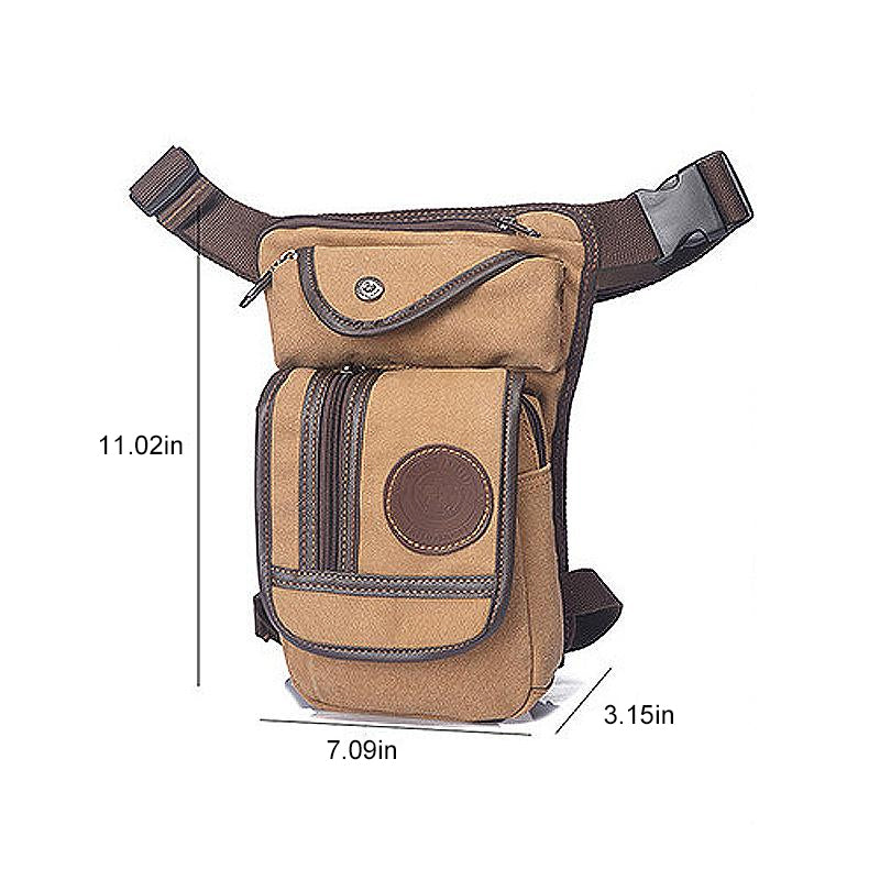 Casual Canvas Multi-Pocket Waist Bag