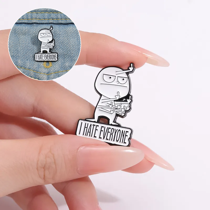 I HATE EVERYONE Funny Brooch