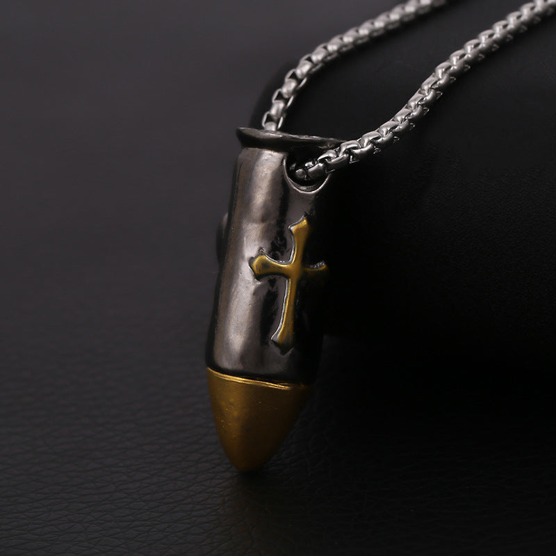 Cross Bullet Skull Necklace