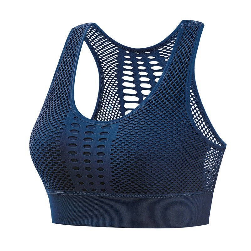 Breathable mesh sports bra