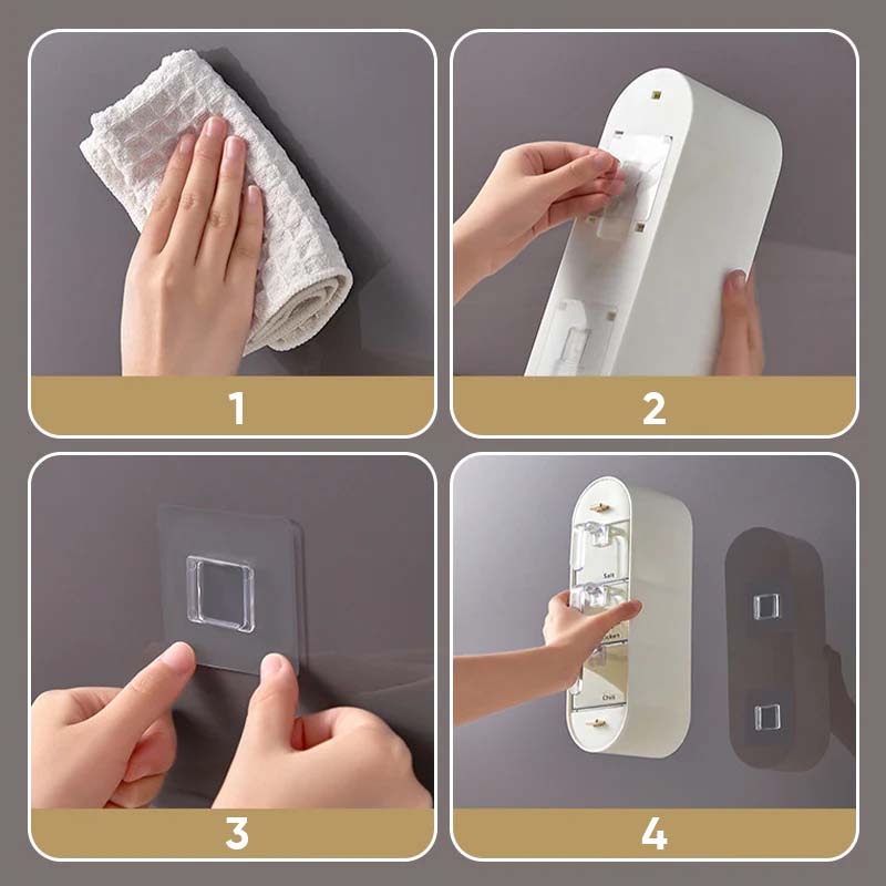 Drill-free Kitchen Wall Mount Seasoning Box