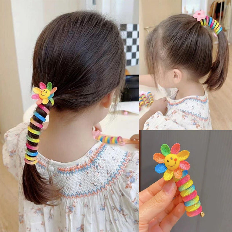 Colorful Telephone Wire Hair Bands for Kids