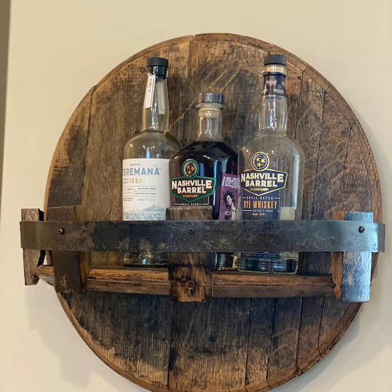 Bourbon Whiskey Barrel Shelf