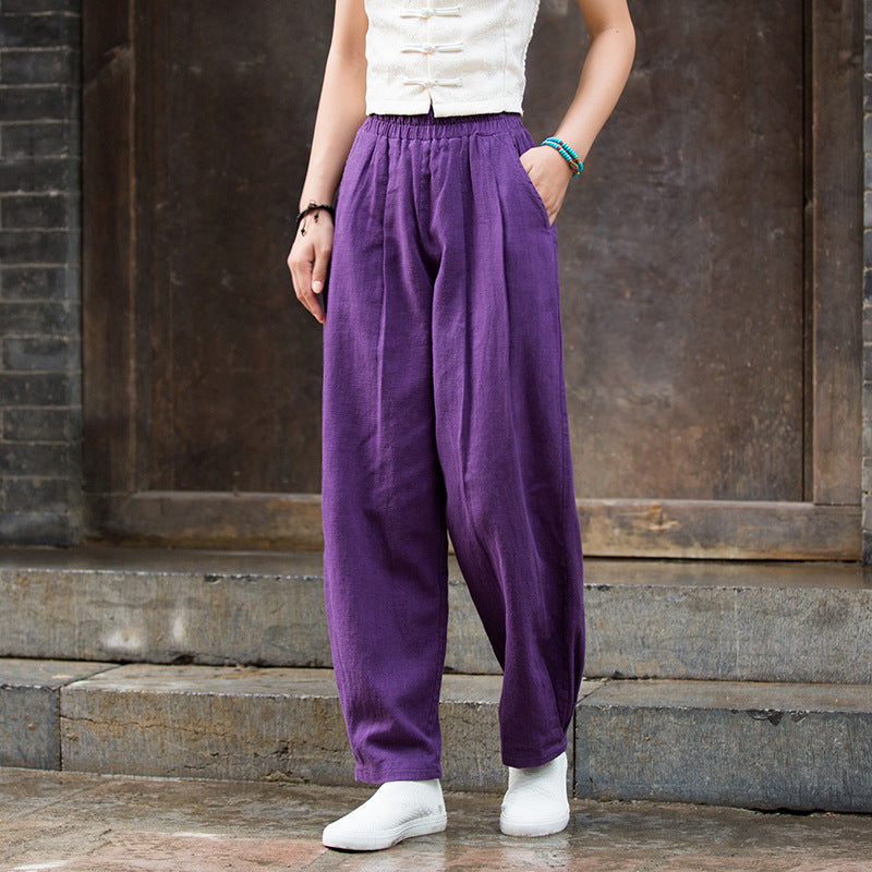 Casual Cotton Hemp Trousers