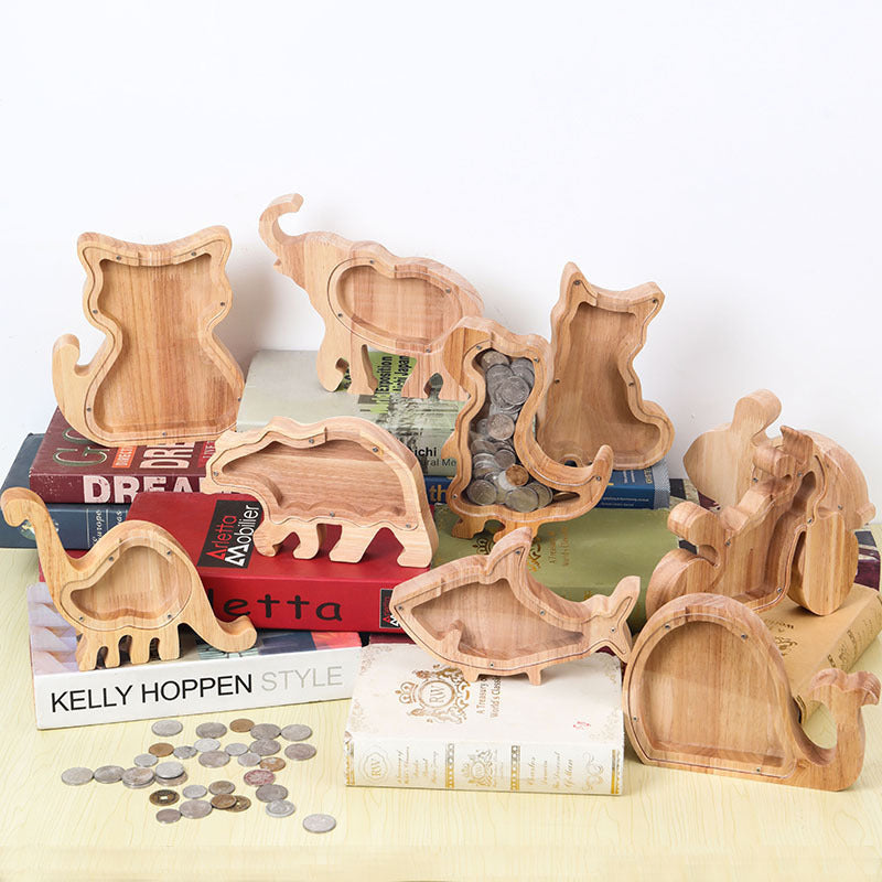 Wooden Animal Piggy Bank