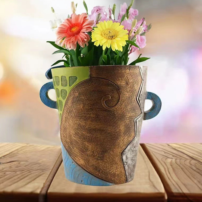 Abstract Beauty Face Flower Pot