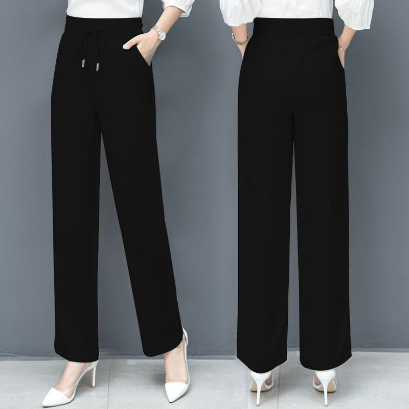 High Waist Loose Ice Silk Pants