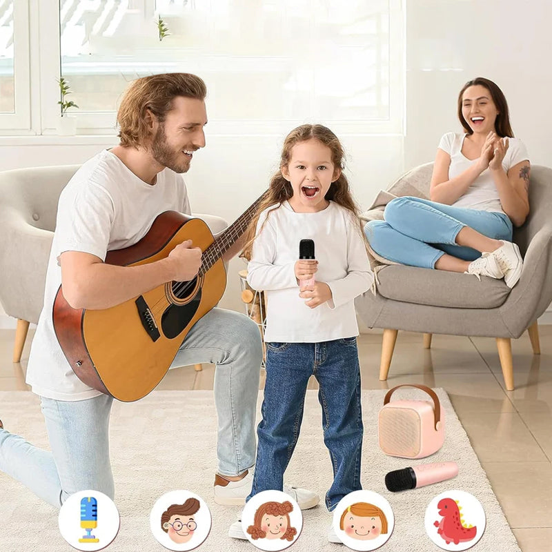 Mini Karaoke Machine with Wireless Microphones