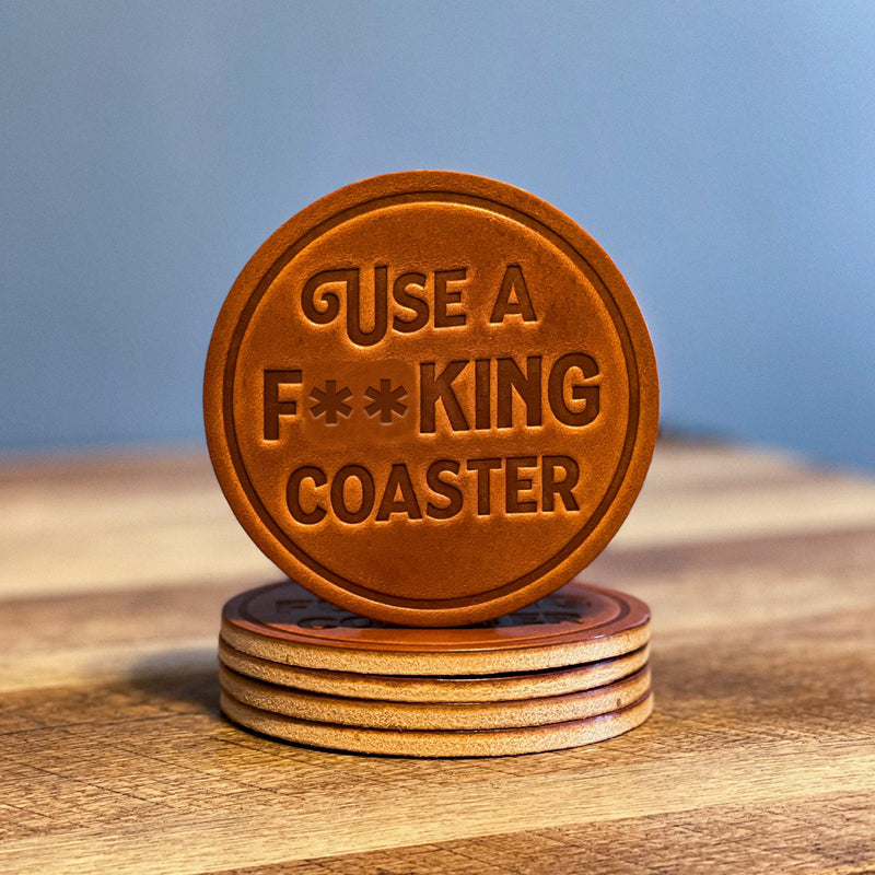 Funny Leather Drink Coasters