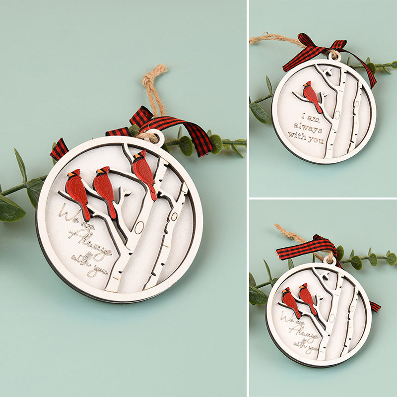 Handmade Memorial Ornament with Cardinals