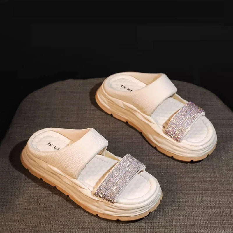 Sparkling Rhinestone Height Increasing Sandals