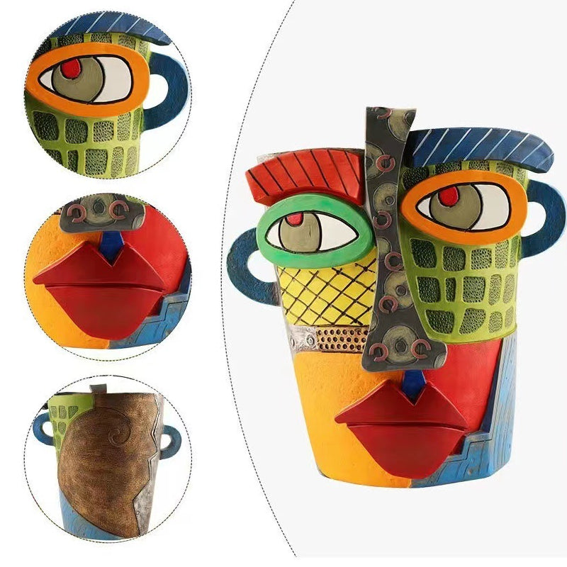 Abstract Beauty Face Flower Pot