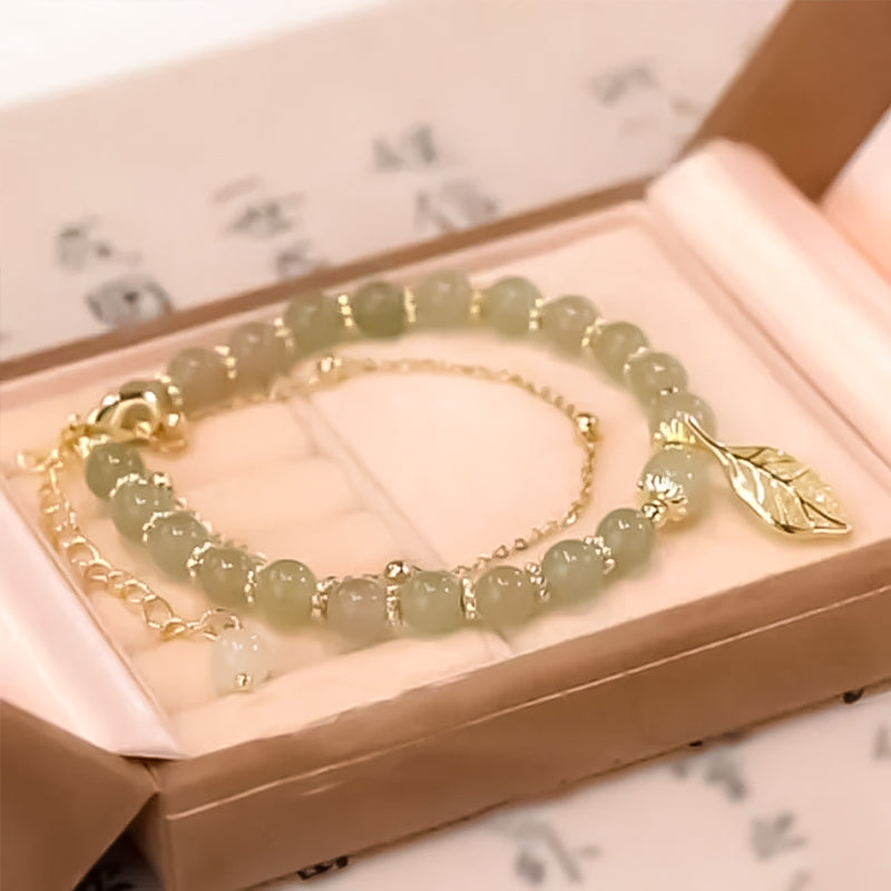 Hetian Jade Bracelet with Leaf