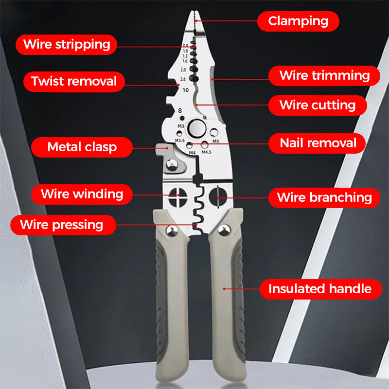 Multifunctional Wire Stripper Crimper Cutter Pliers