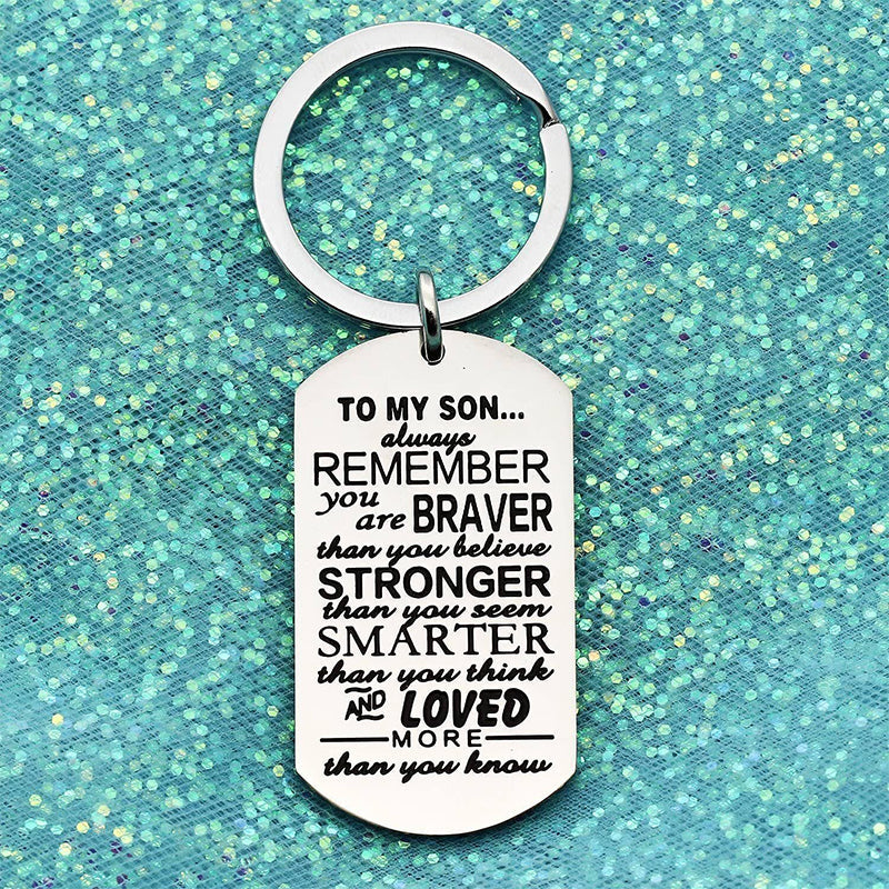 Mother's Day Lettering Metal Keychain with box