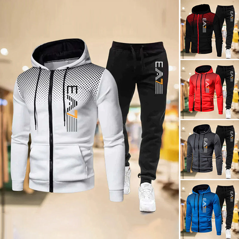 Men's Zip Hoodie Sweatpants Set