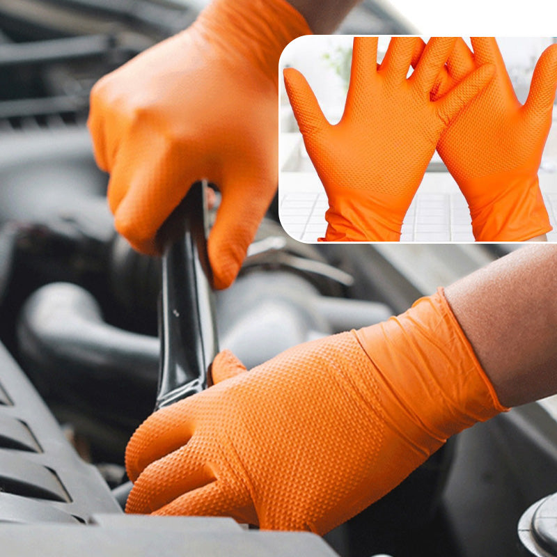 Orange Nitrile Gloves